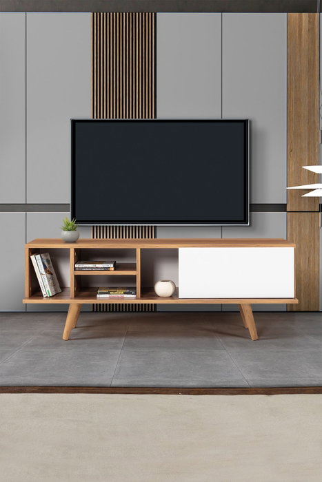 Hanah Home Ela 3333 Soporte para TV Nogal y Blanco Hanah Home Ela 3333 Soporte para TV Nogal y Blanco